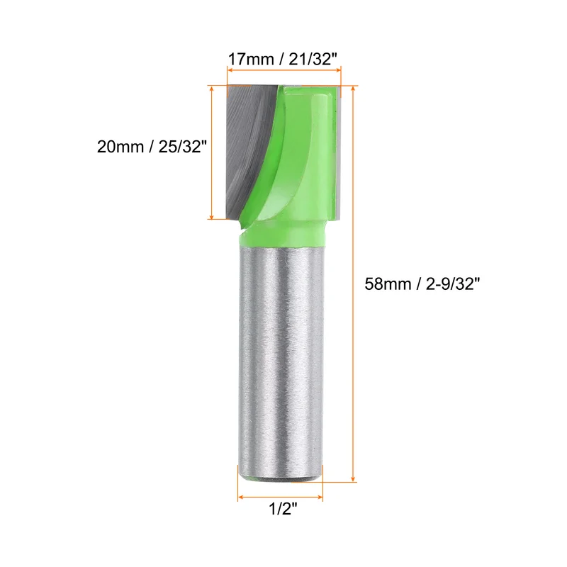 Bottom Cleaning Router Bit 1/2" Shank 21/32" x 25/32" Cut Carbide Tipped