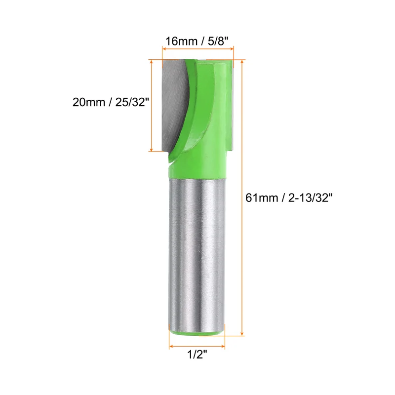 Bottom Cleaning Router Bit 1/2" Shank 5/8" x 25/32" Cut Carbide Tipped