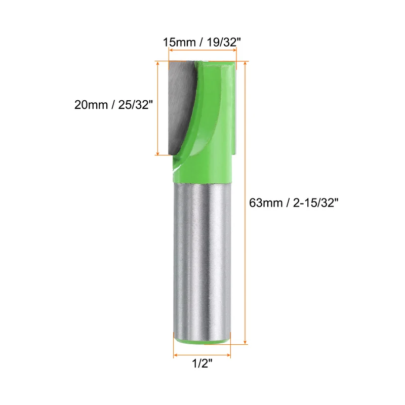 Bottom Cleaning Router Bit 1/2" Shank 19/32" x 25/32" Cut Carbide Tipped