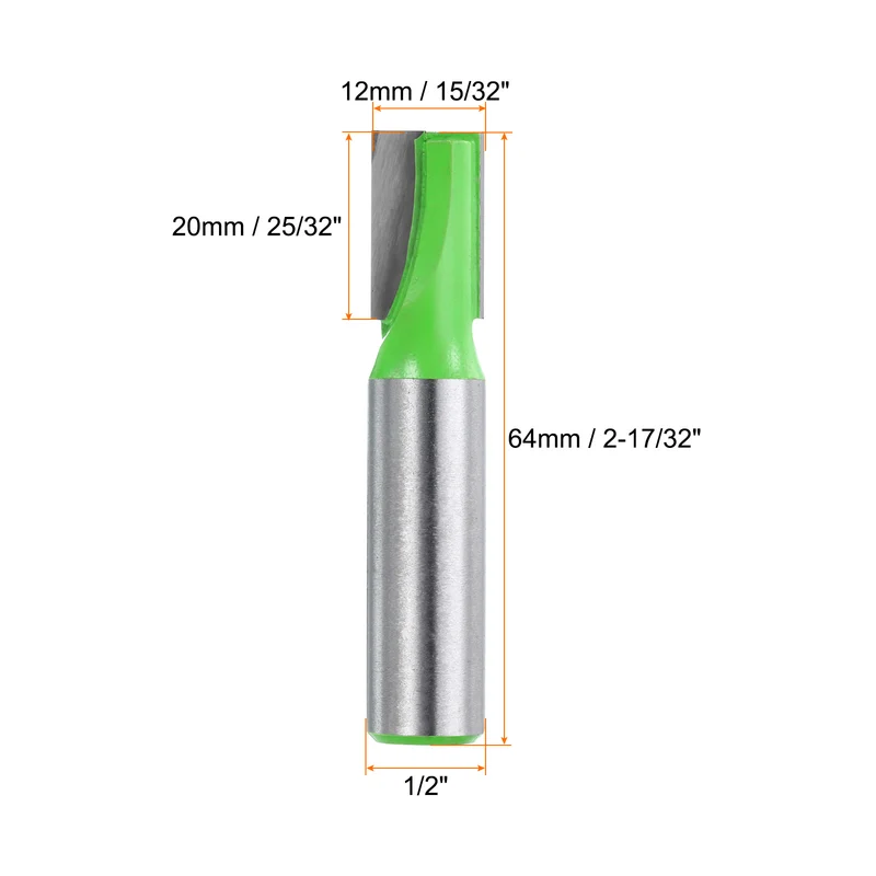 Bottom Cleaning Router Bit 1/2" Shank 15/32" x 25/32" Cut Carbide Tipped