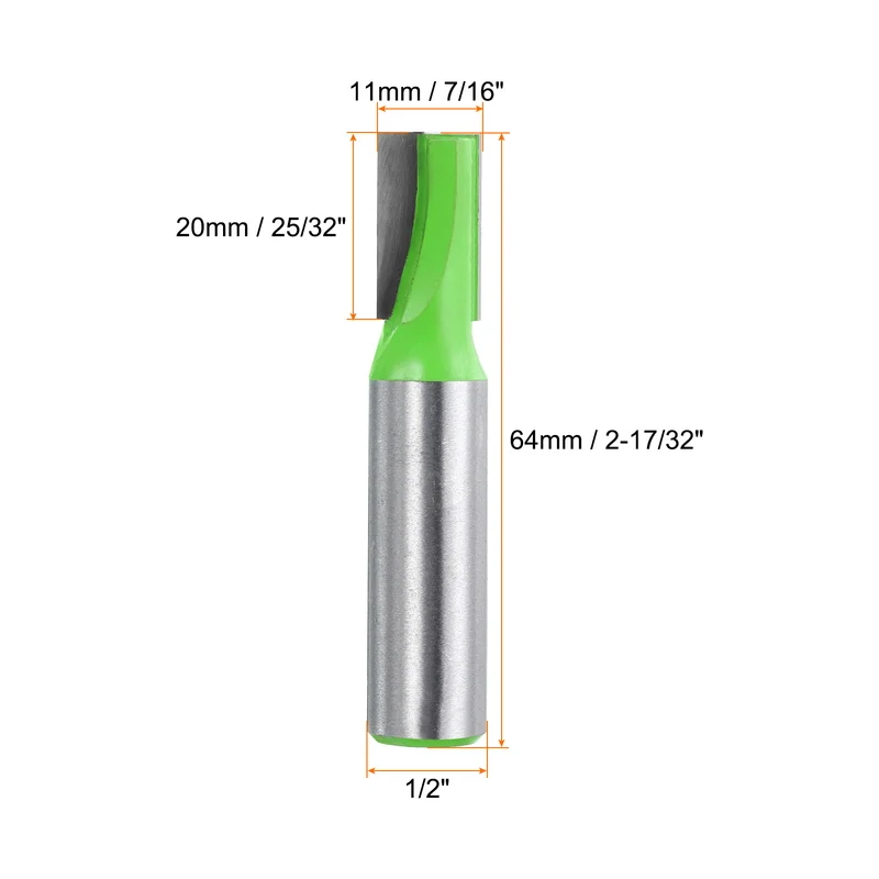 Bottom Cleaning Router Bit 1/2" Shank 7/16" x 25/32" Cut Carbide Tipped