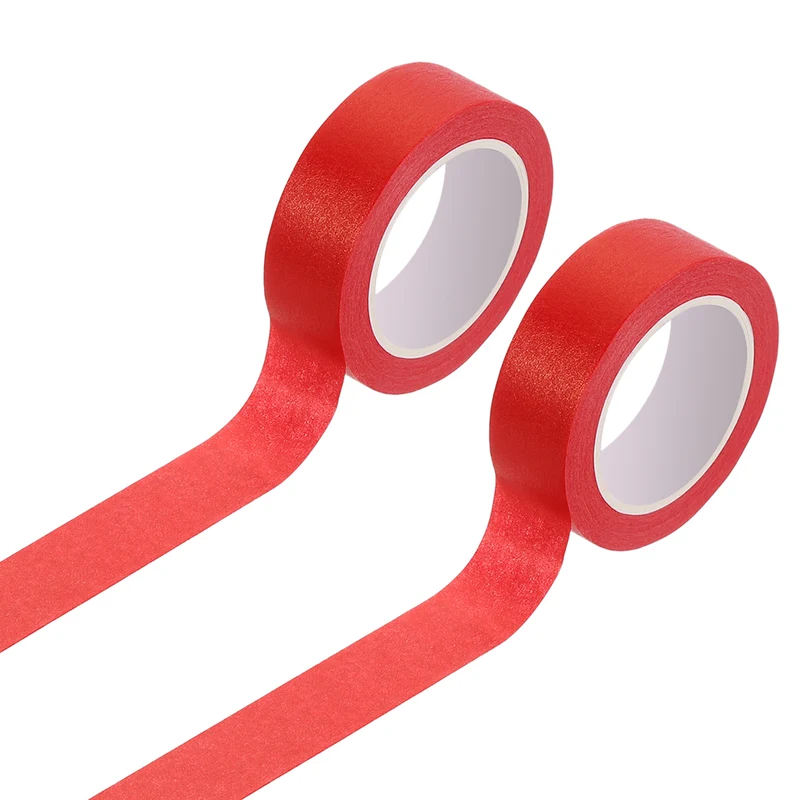 2 Rolls Colored Masking Tape, 11 Yards x 0.6" Decorative Tape, Red