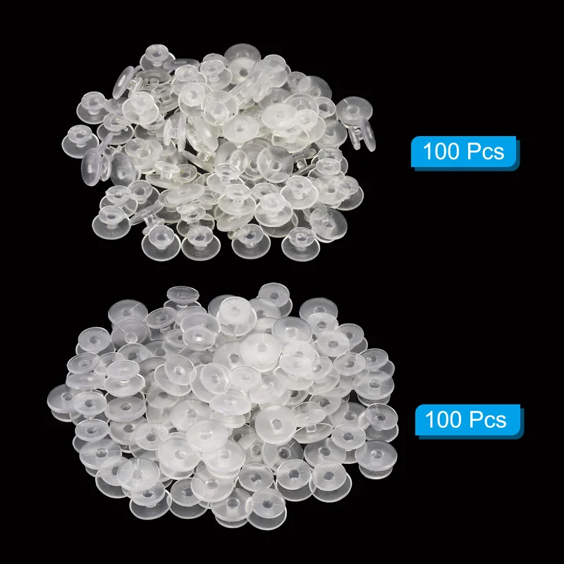 Plastic Button Charm, 200 Pack Combo Size Buckle Button Accessories Backs Wristband Shoe Charm Decoration for DIY Ornaments, Transparent