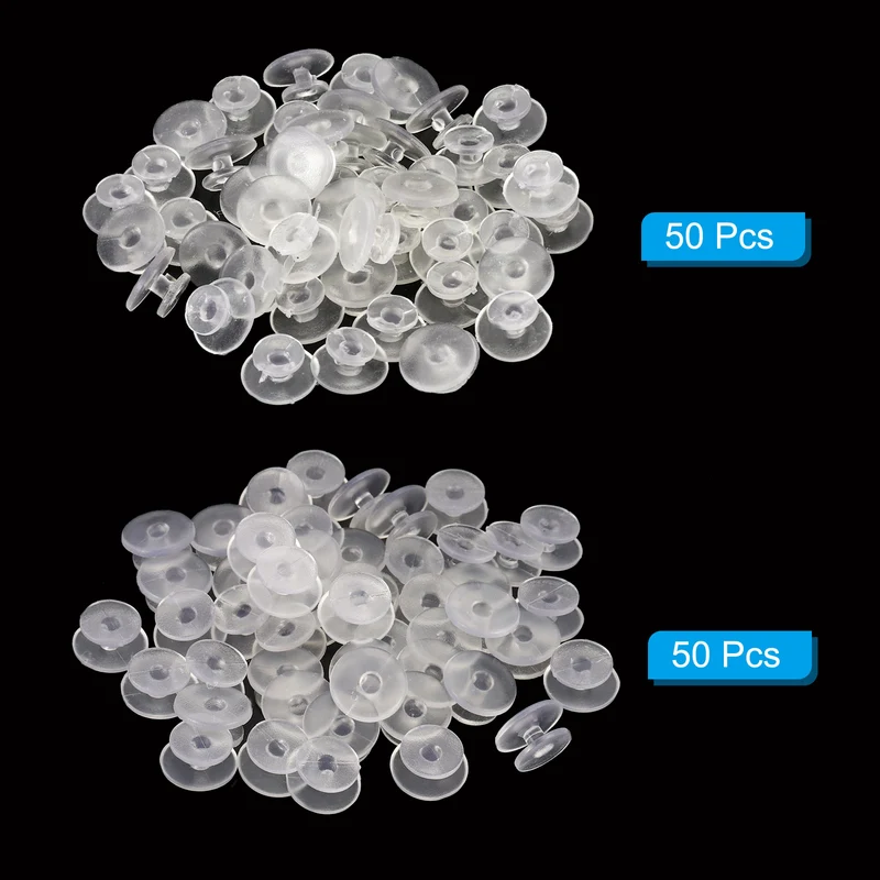Plastic Button Charm, 100 Pack Combo Size Buckle Button Accessories Backs Wristband Shoe Charm Decoration for DIY Ornaments, Transparent