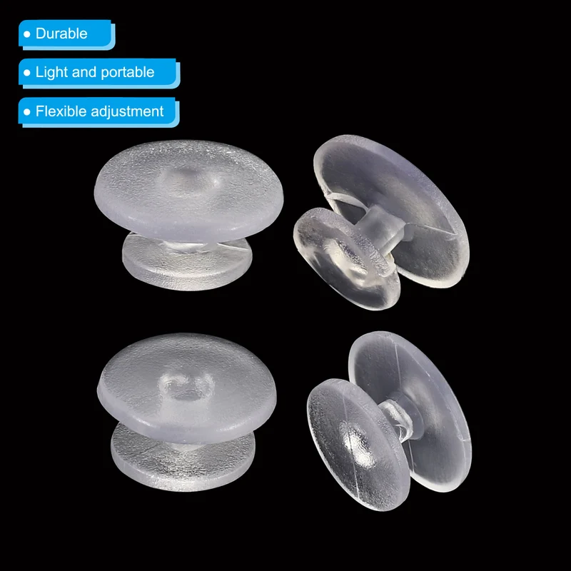 Plastic Button Charm, 100 Pack Combo Size Buckle Button Accessories Backs Wristband Shoe Charm Decoration for DIY Ornaments, Transparent