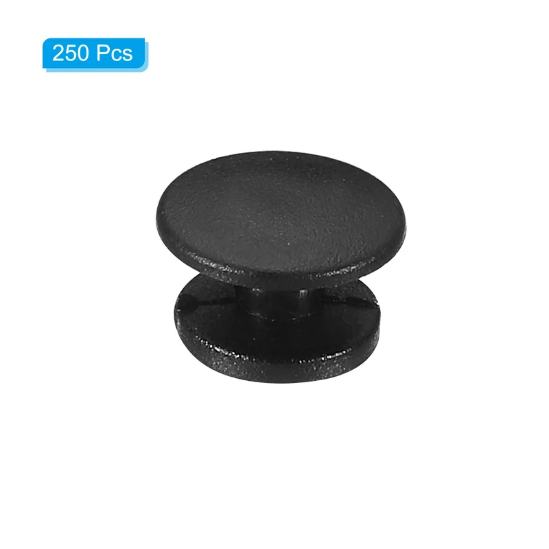 Plastic Button Charm, 250 Pack 10 x 8mm Dia Buckle Button Accessories Backs Wristband Shoe Charm Decoration for DIY Ornaments, Black
