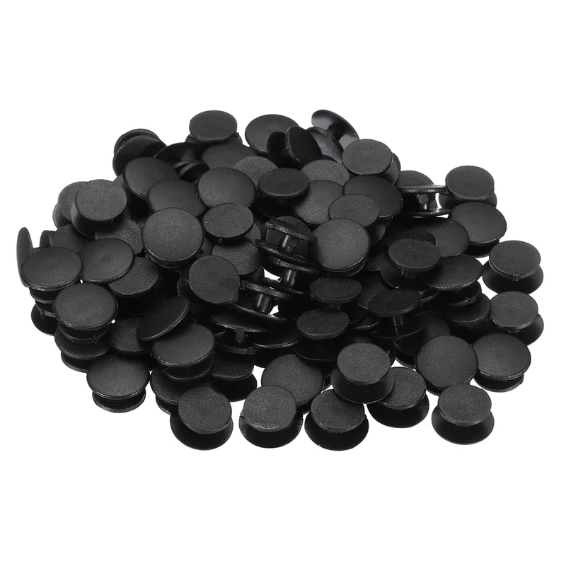 Plastic Button Charm, 100 Pack 12 x 10mm Dia Buckle Button Accessories Backs Wristband Shoe Charm Decoration for DIY Ornaments, Black