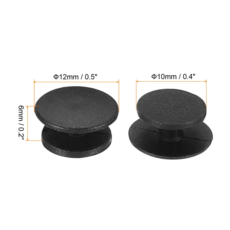 Plastic Button Charm, 100 Pack 12 x 10mm Dia Buckle Button Accessories Backs Wristband Shoe Charm Decoration for DIY Ornaments, Black