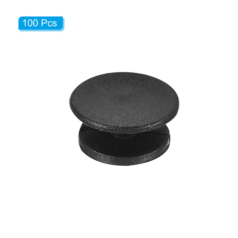 Plastic Button Charm, 100 Pack 12 x 10mm Dia Buckle Button Accessories Backs Wristband Shoe Charm Decoration for DIY Ornaments, Black