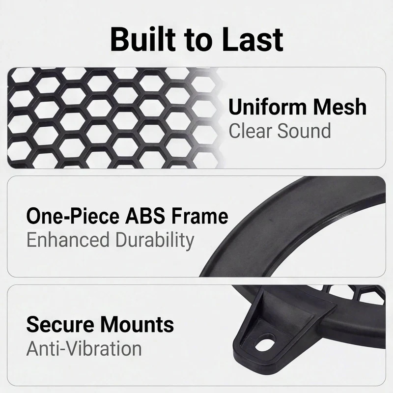 4 Pcs 10 Inch Speaker Grill Plastic Subwoofer Mesh Cover Black