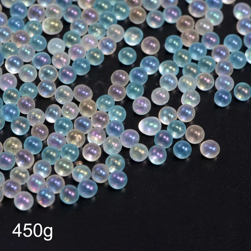 Resin Bubble Beads 450g 2.5-3mm Droplet Beads Light Blue Color Series