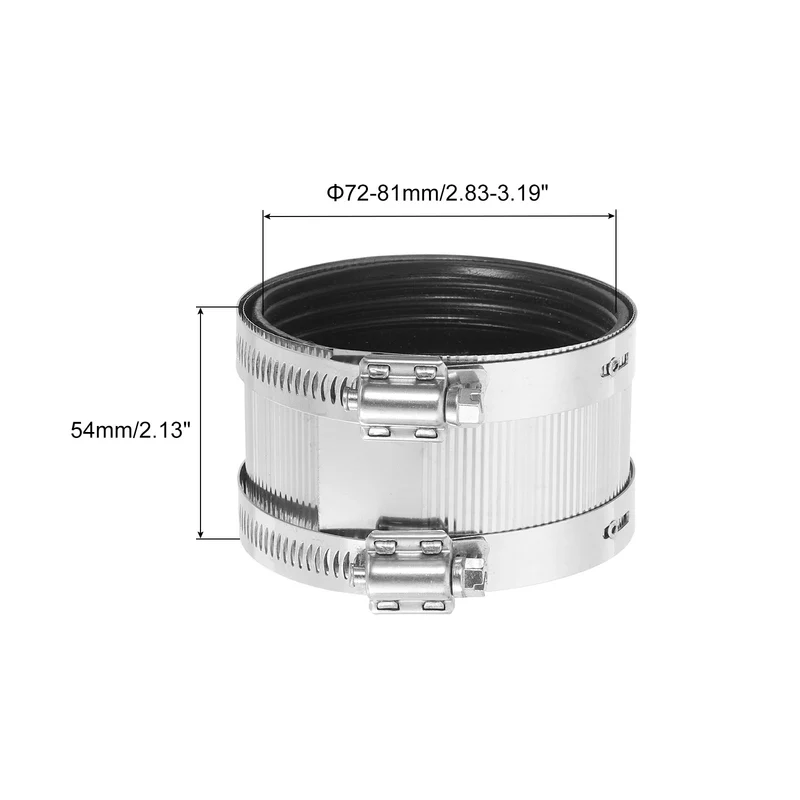 Hose Clamp, 72-81mm Stainless Steel Pipe Connector for PVC and Metal Pipes