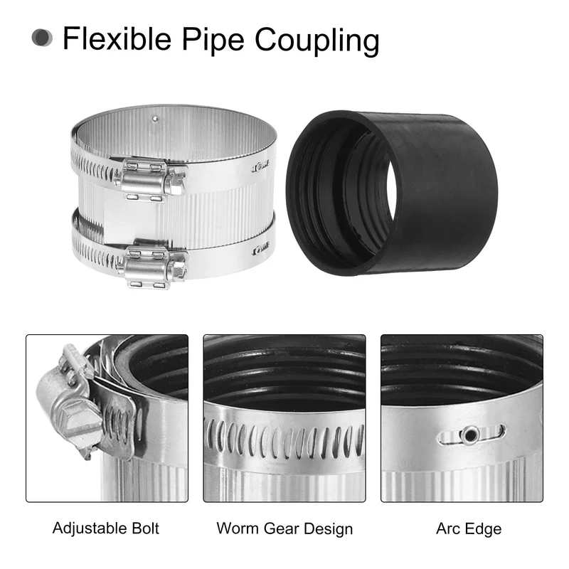 Hose Clamp, 72-81mm Stainless Steel Pipe Connector for PVC and Metal Pipes