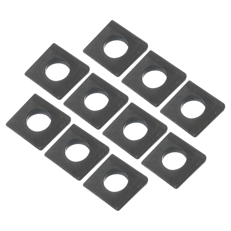 10 Pcs M10 Beveled Square Washers Thickness 2 to 5.2mm Wedge Washers Black