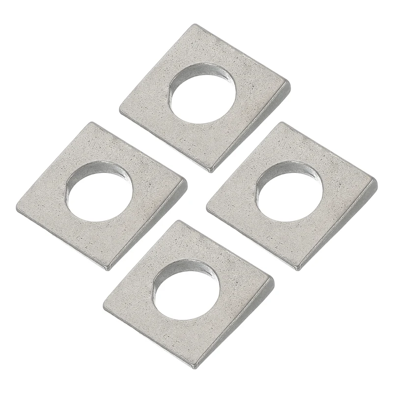 4 Pcs M16 Beveled Square Washers Thickness 2 to 7.3mm Wedge Washers Silver