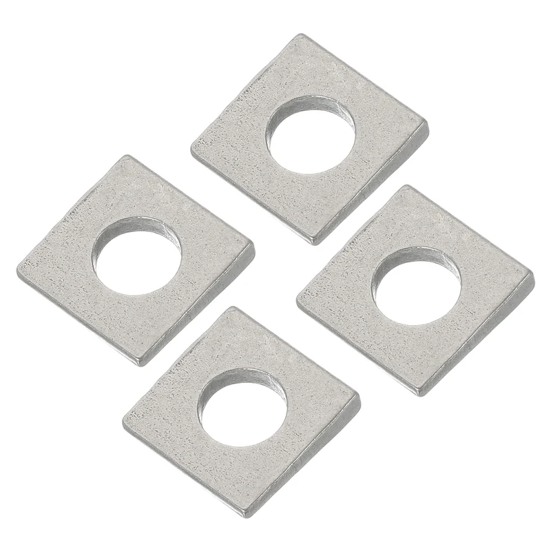 4 Pcs M12 Beveled Square Washers Thickness 2 to 6.1mm Wedge Washers Silver