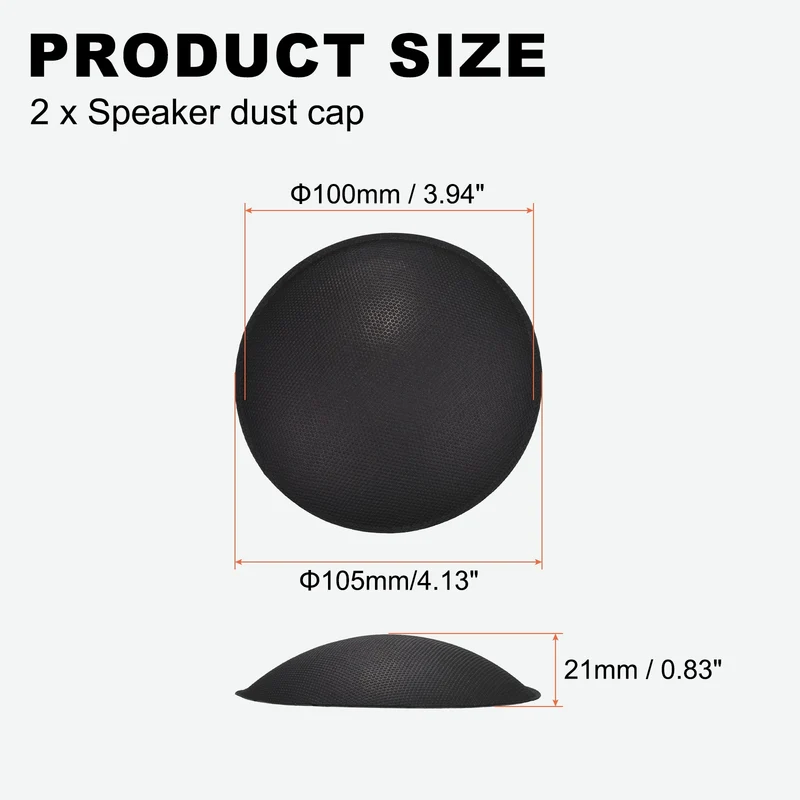 2pcs Speaker Dust Cap 105mm/4.13" OD Voice Coil Repair Replacement