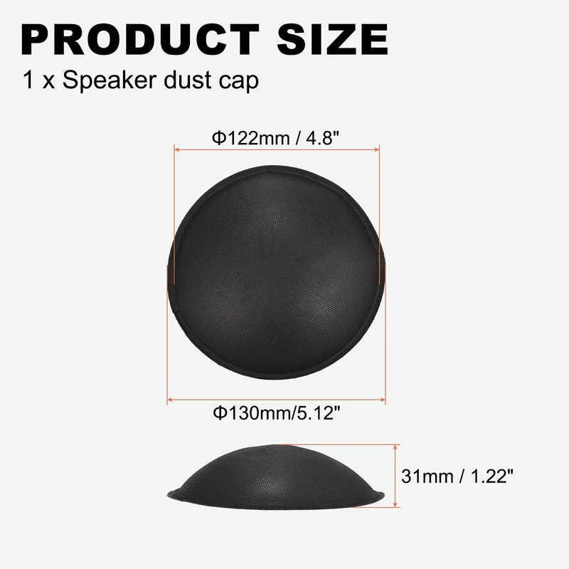 Speaker Dust Cap 130mm/5.12" OD Voice Coil Repair Replacement