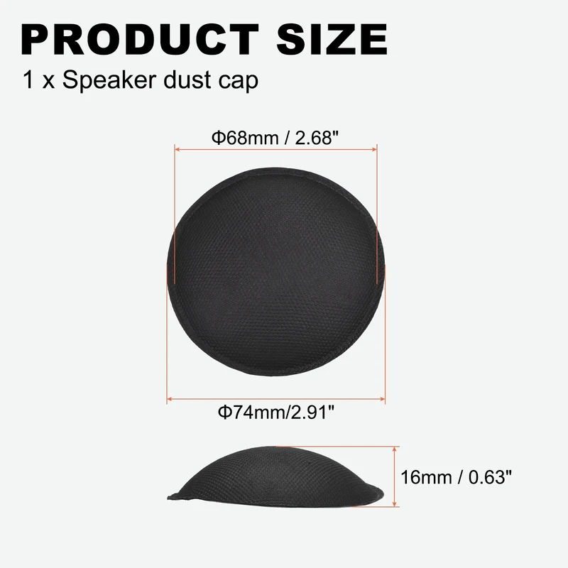 Speaker Dust Cap 74mm/2.91" OD Voice Coil Repair Replacement