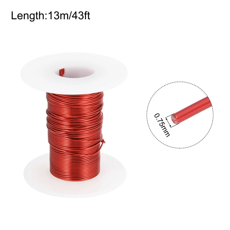 0.75mm Magnet Wire 43ft Enameled Magnet Winding Copper Wire 50g,Red