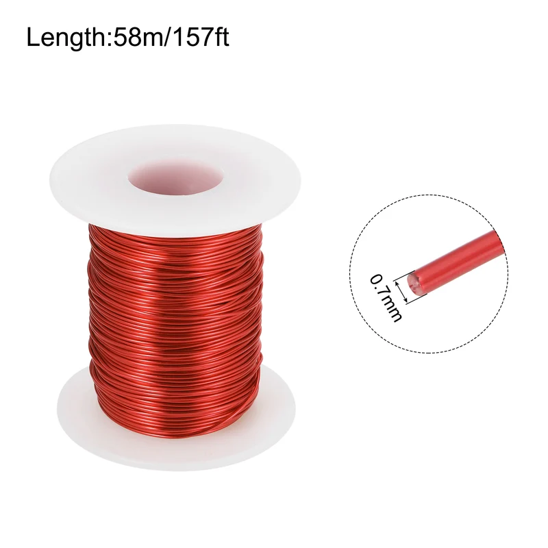 0.7mm Magnet Wire 157ft Enameled Magnet Winding Copper Wire 200g,Red