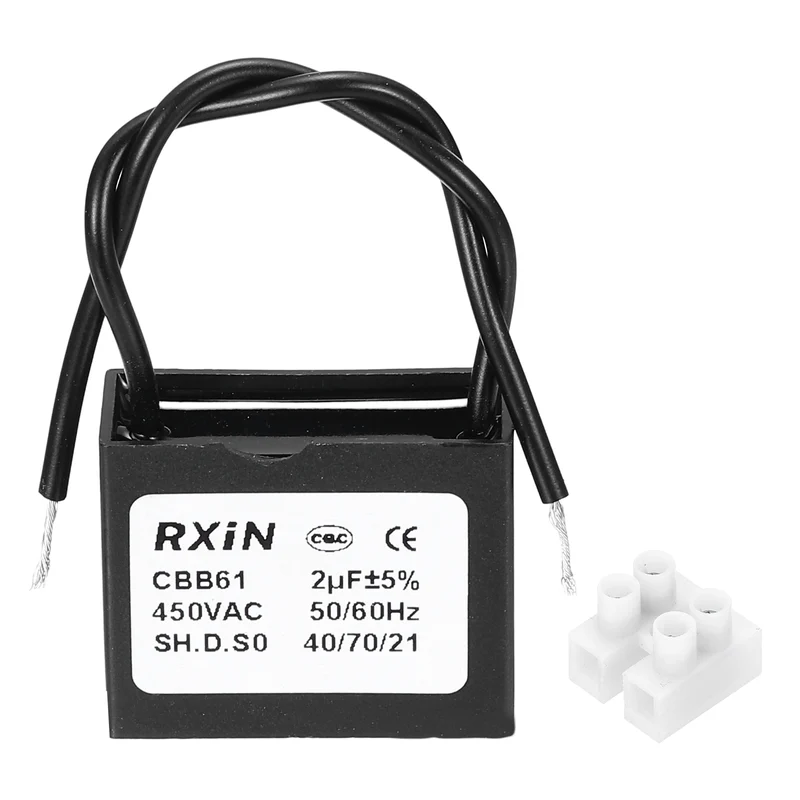 CBB61 Capacitor, 2uF 450V Plastic Ceiling Fan Capacitor