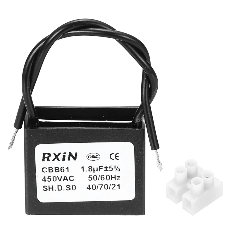 CBB61 Capacitor, 1.8uF 450V Plastic Ceiling Fan Capacitor