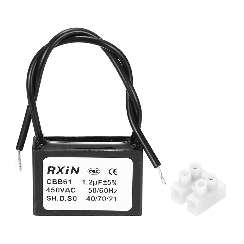 CBB61 Capacitor, 1.2uF 450V Plastic Ceiling Fan Capacitor