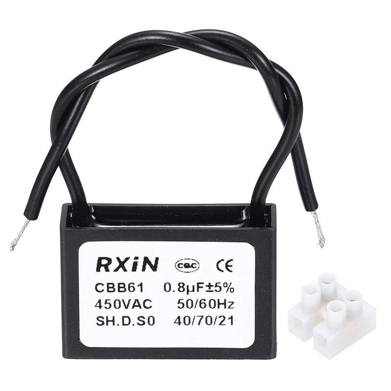 CBB61 Capacitor, 0.8uF 450V Plastic Ceiling Fan Capacitor