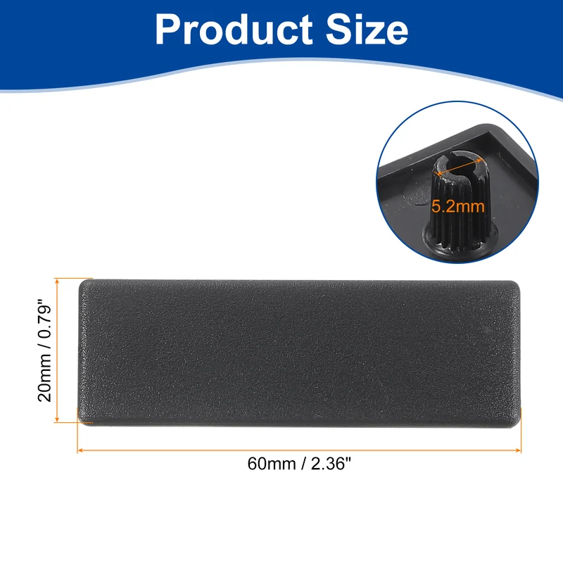 10Pcs Extruded End Cap Nylon 20x60mm 2060 Series European Black