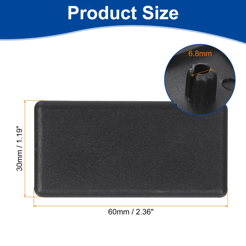 20Pcs Extruded End Cap Nylon 30x60mm 3060 Series European, Black