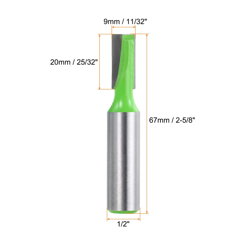 Bottom Cleaning Router Bit 1/2" Shank 11/32" x 25/32" Cut Carbide Tipped
