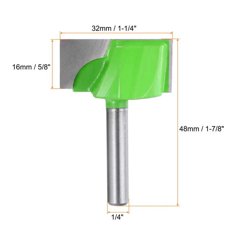 Bottom Cleaning Router Bit 1/4" Shank 1-1/4" x 5/8" Cut Carbide Tipped