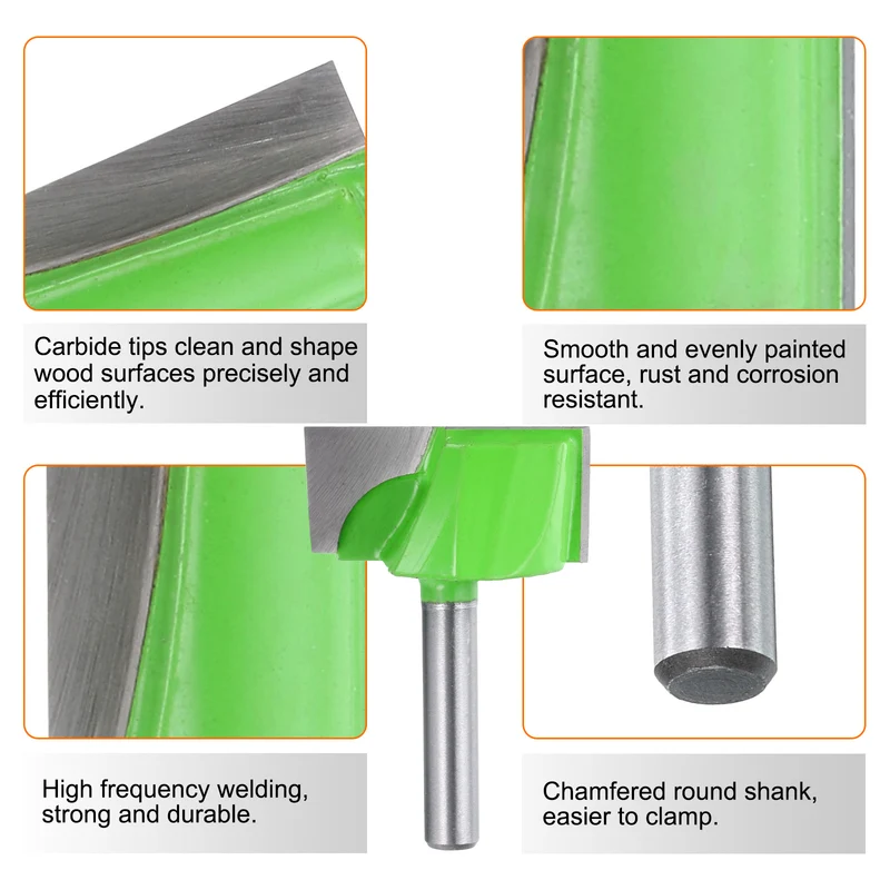 Bottom Cleaning Router Bit 1/4" Shank 1-1/4" x 5/8" Cut Carbide Tipped