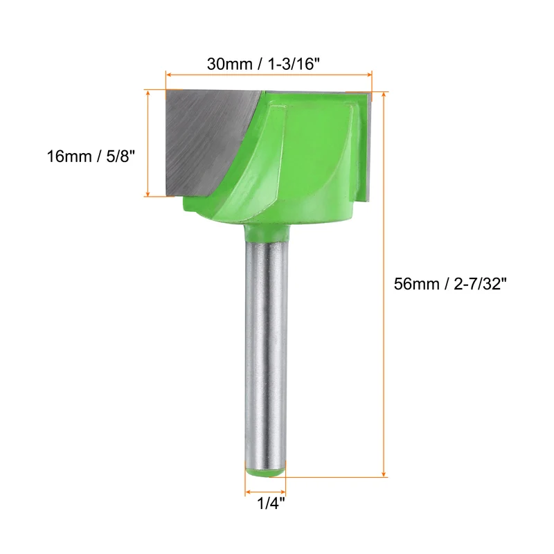 Bottom Cleaning Router Bit 1/4" Shank 1-3/16" x 5/8" Cut Carbide Tipped