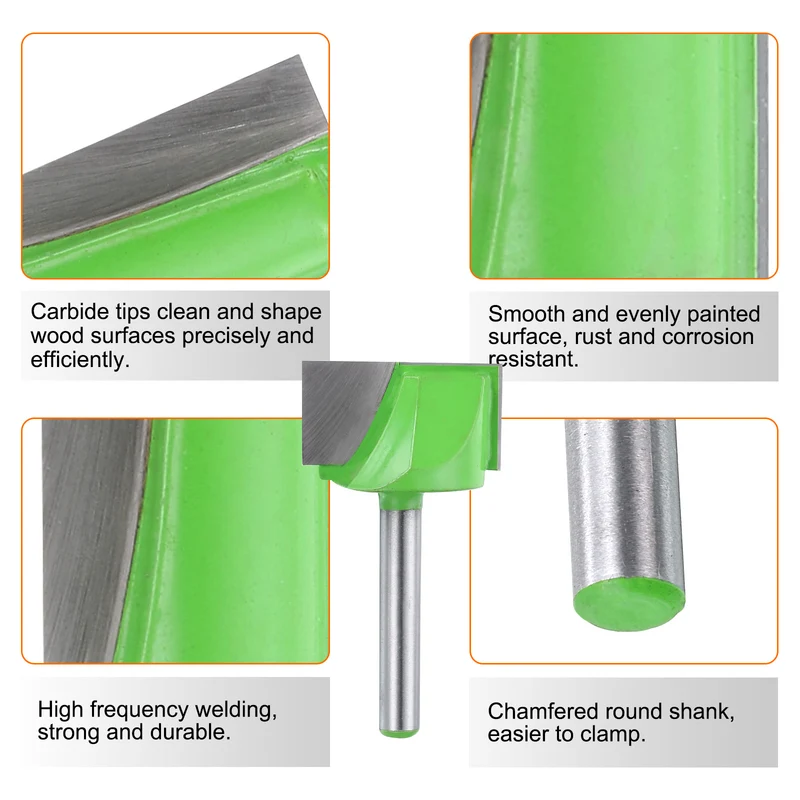 Bottom Cleaning Router Bit 1/4" Shank 1-3/16" x 5/8" Cut Carbide Tipped