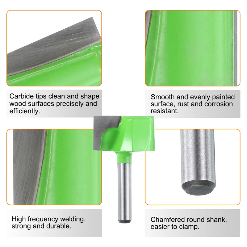 Bottom Cleaning Router Bit 1/4" Shank 1-3/32" x 5/8" Cut Carbide Tipped