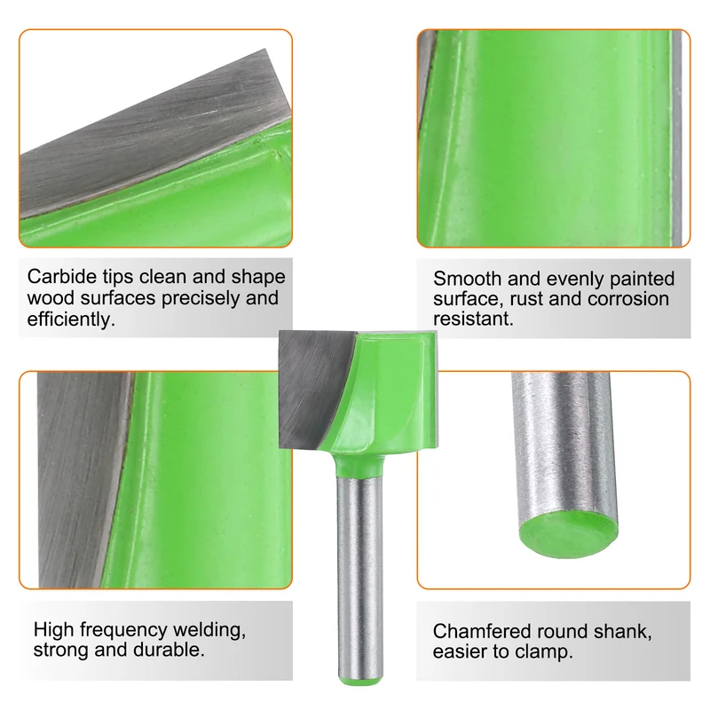 Bottom Cleaning Router Bit 1/4" Shank 7/8" x 5/8" Cut Carbide Tipped