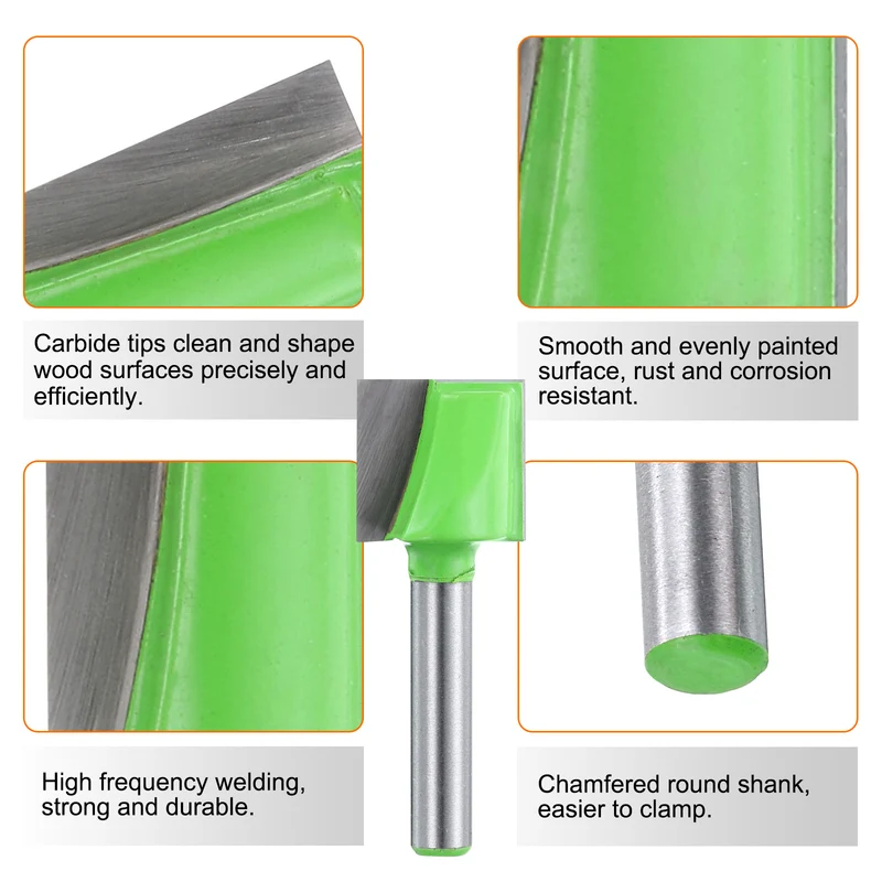 Bottom Cleaning Router Bit 1/4" Shank 21/32" x 5/8" Cut Carbide Tipped