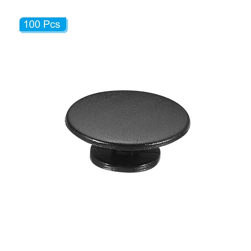 Plastic Button Charm, 100 Pack 14 x 8mm Dia Buckle Button Accessories Backs Wristband Shoe Charm Decoration for DIY Ornaments, Black