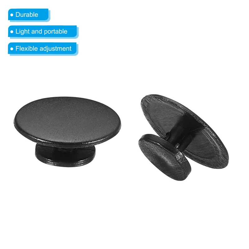 Plastic Button Charm, 100 Pack 14 x 8mm Dia Buckle Button Accessories Backs Wristband Shoe Charm Decoration for DIY Ornaments, Black