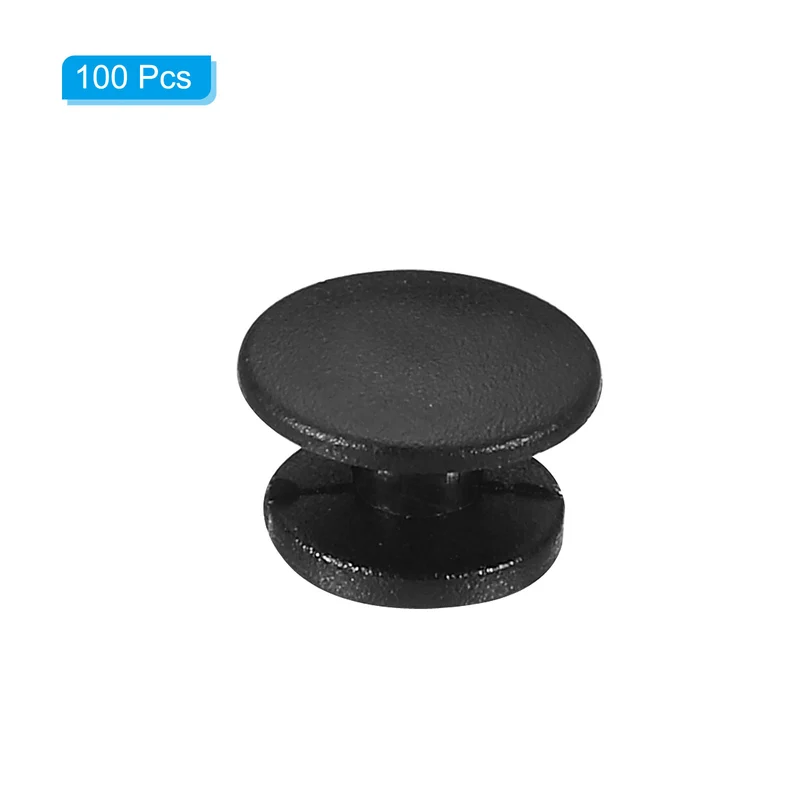 100pcs Plastic Button Charm, 10 x 8mm Button Accessories Wristband Charm, Black