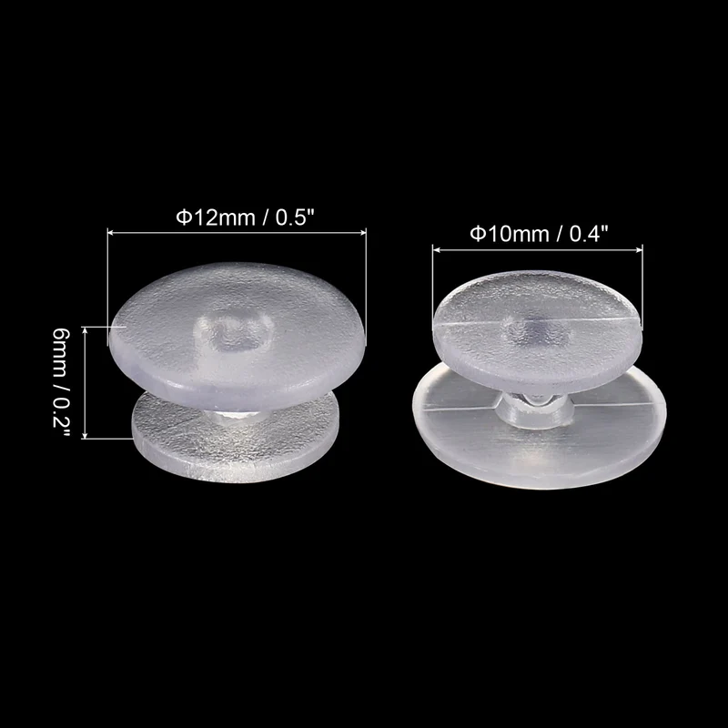 100pcs Plastic Button Charm, 12 x 10mm Button Accessories Wristband Charm, Clear