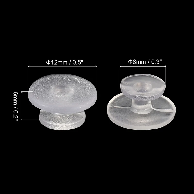 100pcs Plastic Button Charm, 12 x 8mm Button Accessories Wristband Charm, Clear