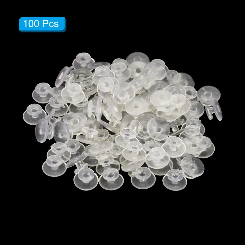 100pcs Plastic Button Charm, 12 x 8mm Button Accessories Wristband Charm, Clear