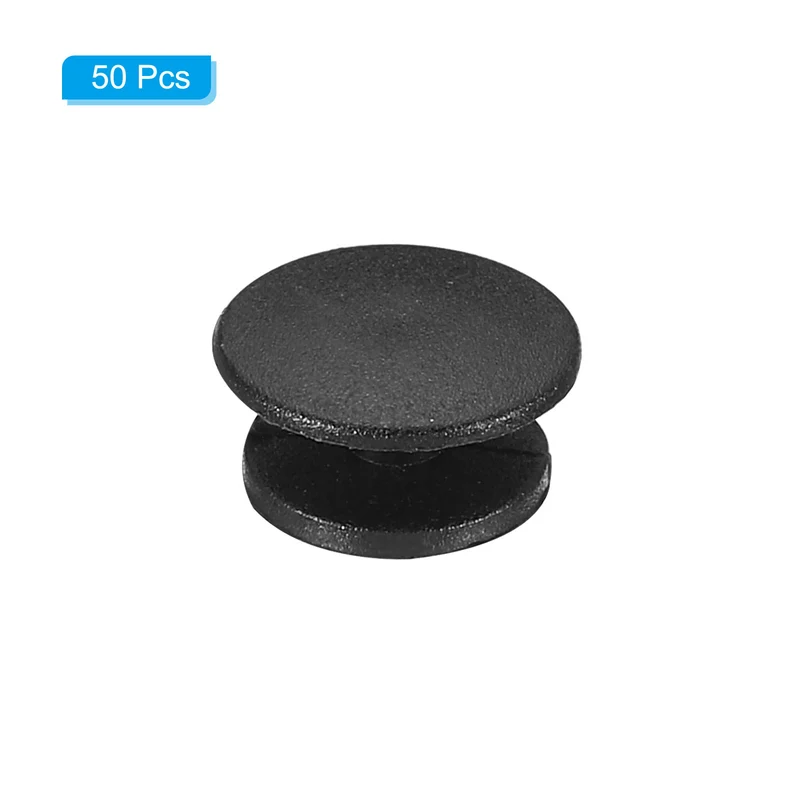 50pcs Plastic Button Charm, 12 x 10mm Button Accessories Wristband Charm, Black
