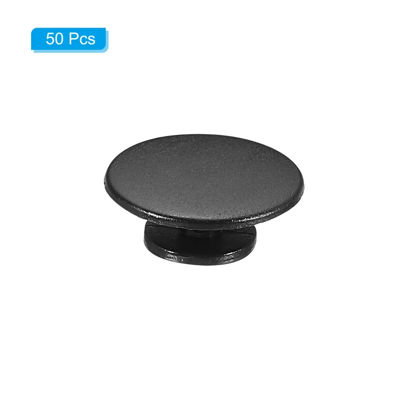 50pcs Plastic Button Charm, 14 x 8mm Button Accessories Wristband Charm, Black
