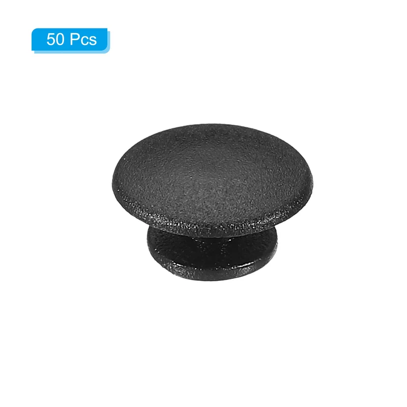 50pcs Plastic Button Charm, 12 x 8mm Button Accessories Wristband Charm, Black