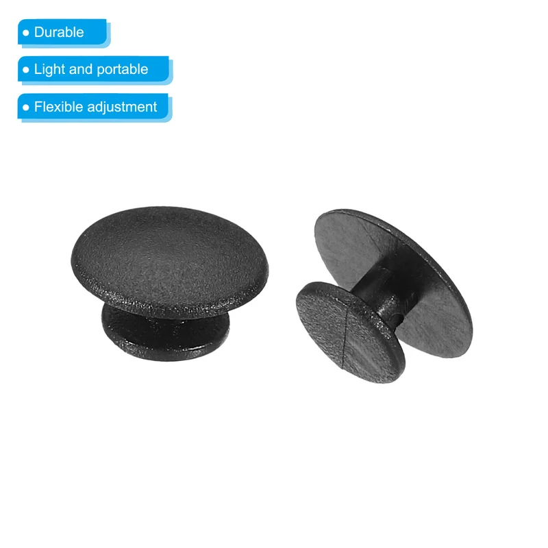 50pcs Plastic Button Charm, 12 x 8mm Button Accessories Wristband Charm, Black
