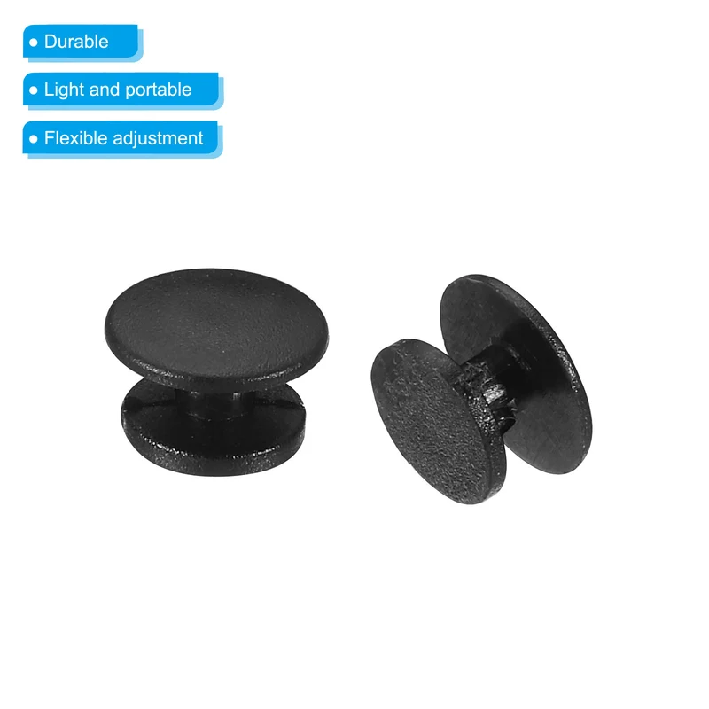 Plastic Button Charm, 50 Pack 10 x 8mm Dia Buckle Button Accessories Backs Wristband Shoe Charm Decoration for DIY Ornaments, Black